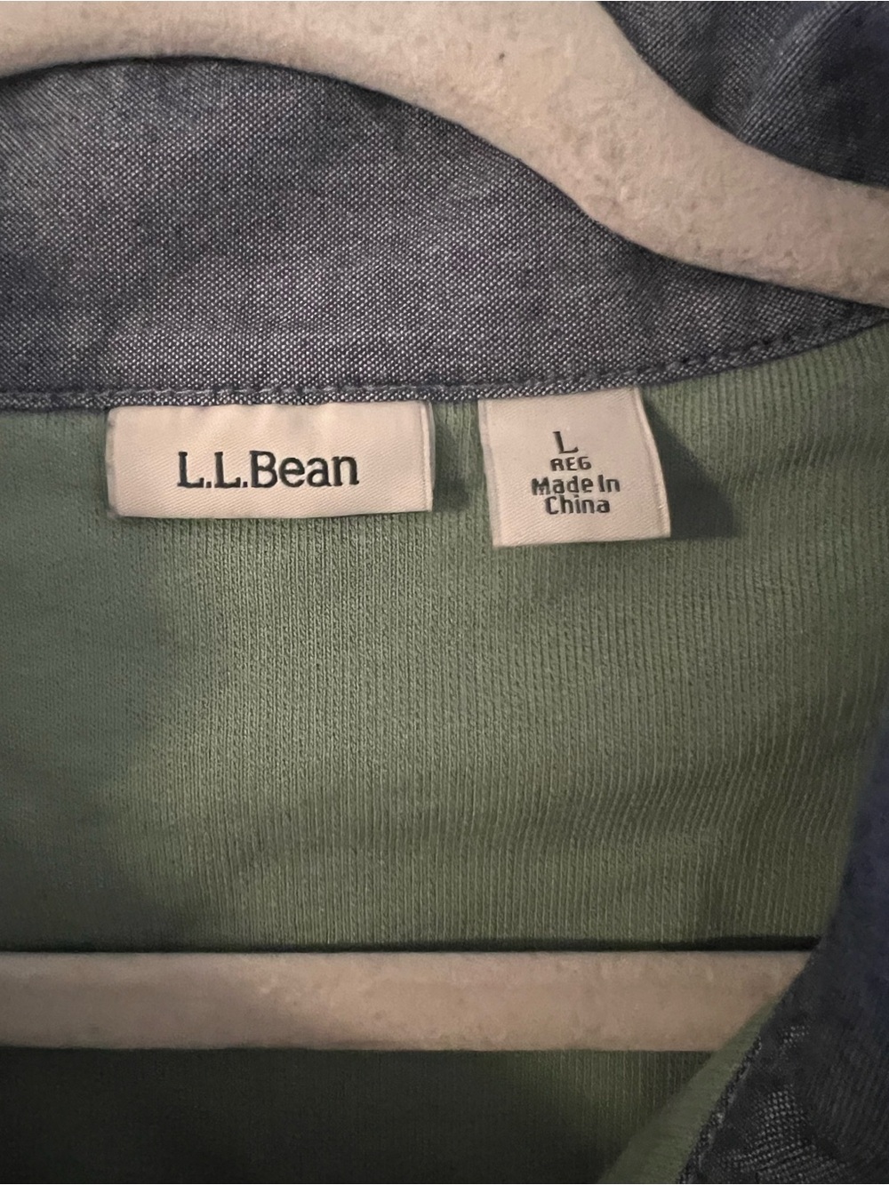 L.L. Bean women’s  Two-Tone Sage Green Pullover Henley size L - Picture 3 of 11
